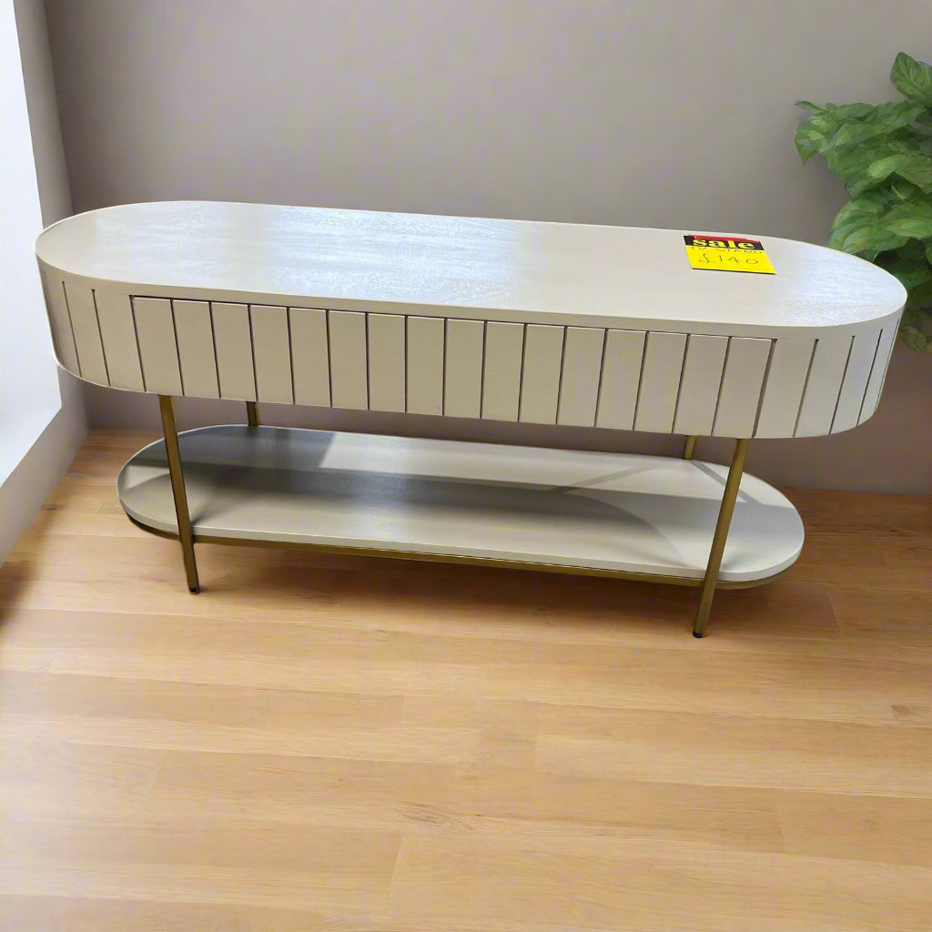 Curved TV Unit With 1 Drawer Sheffield Discount Furniture