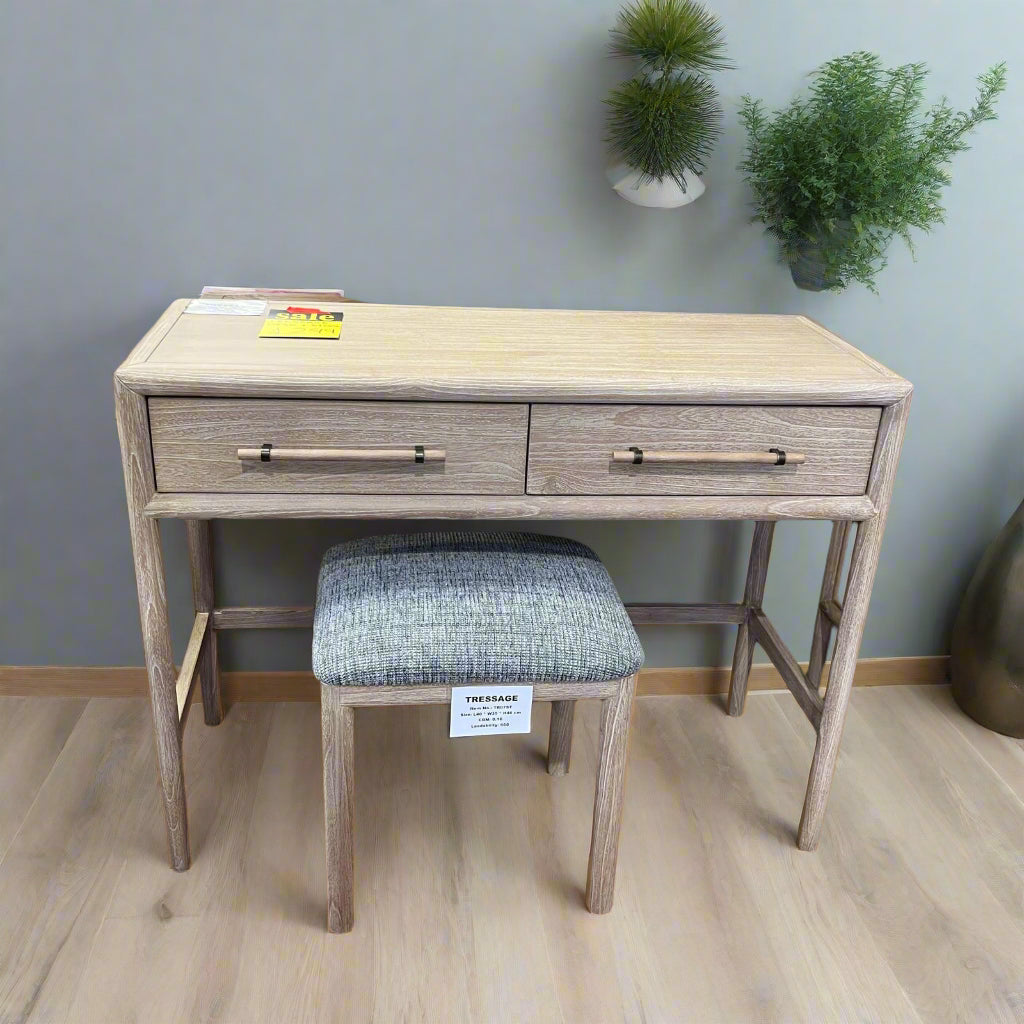 Tressage Desk And Stool Dressing Table Wood Sheffield Discount Furniture