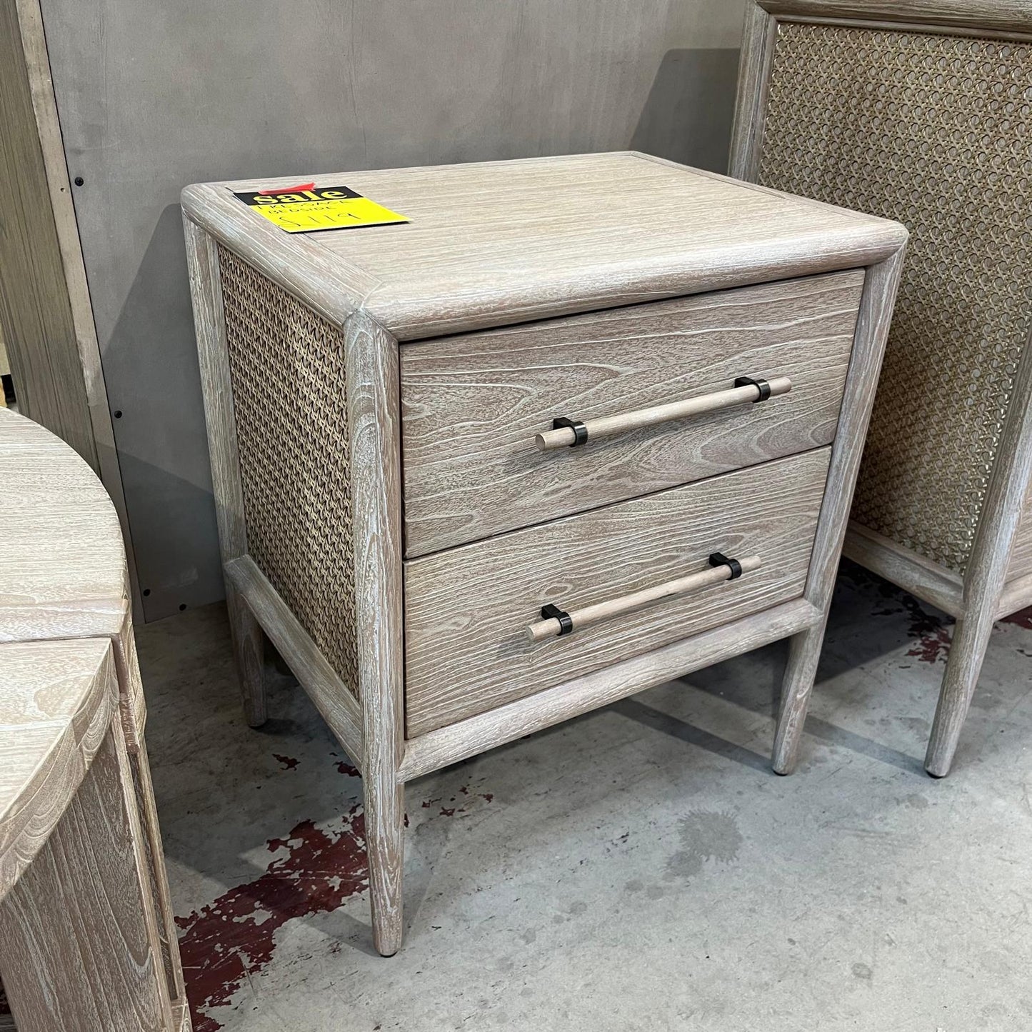 Tressage bedside Table 2 Drawer Wood Sheffield Discount Furniture