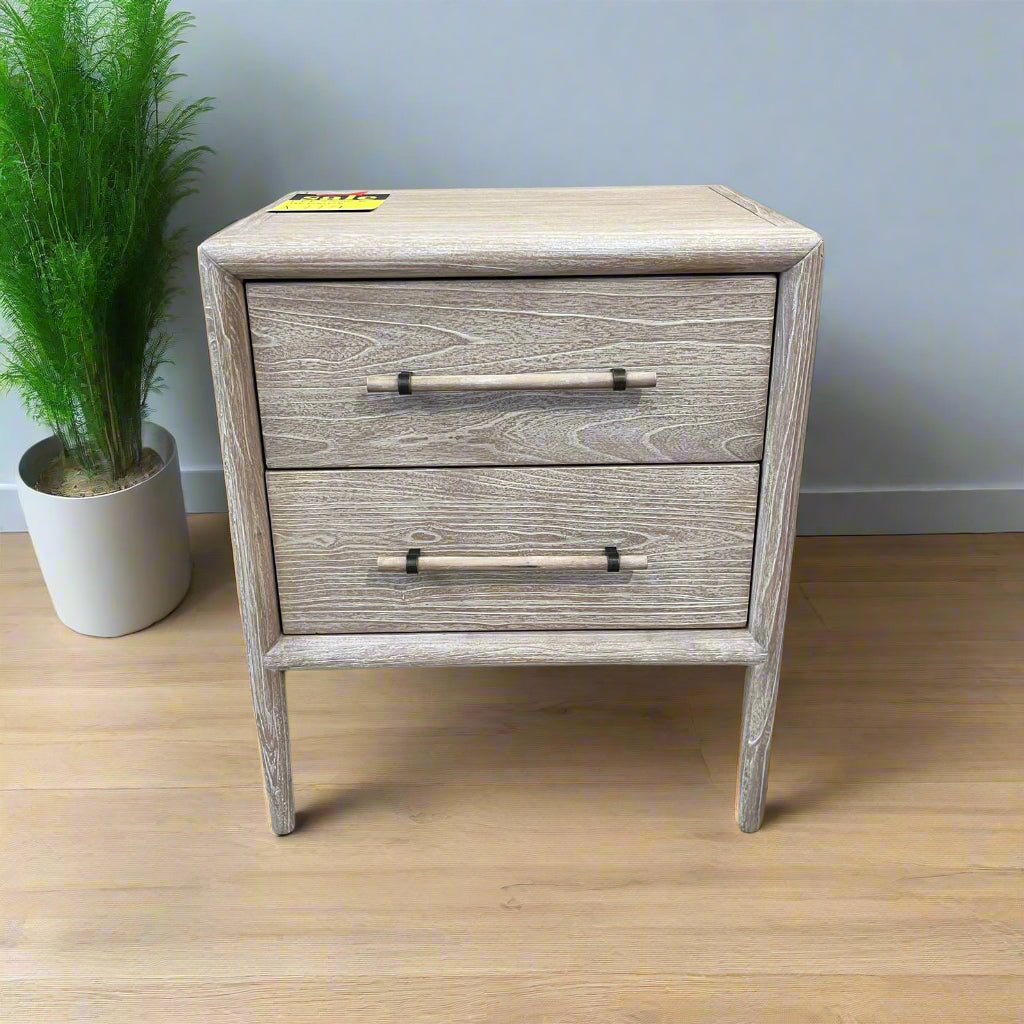 Tressage bedside Table 2 Drawer Wood Sheffield Discount Furniture