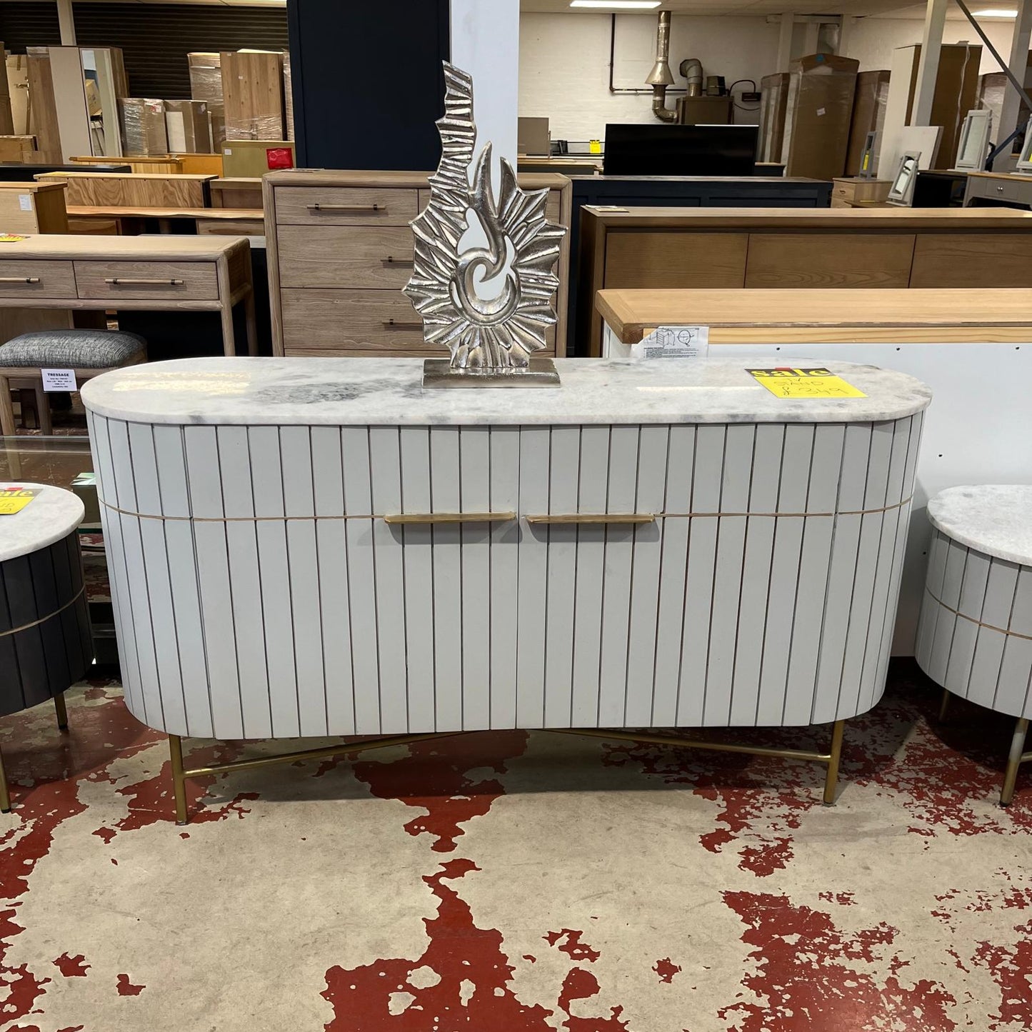 Tall Curved TV Unit 2 Door Sheffield Discount Furniture