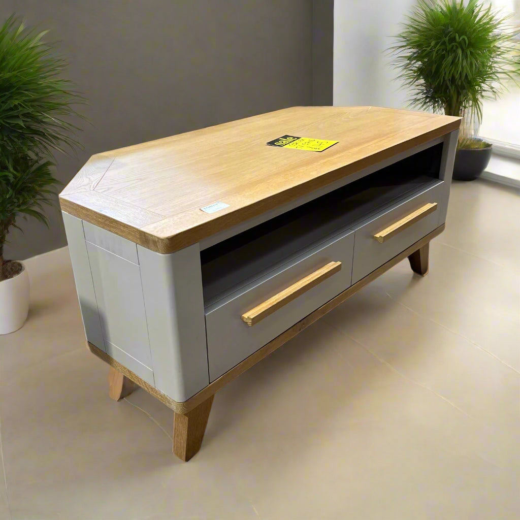 Low Corner TV Stand 2 Drawer And Shelf Sheffield Discount Furniture