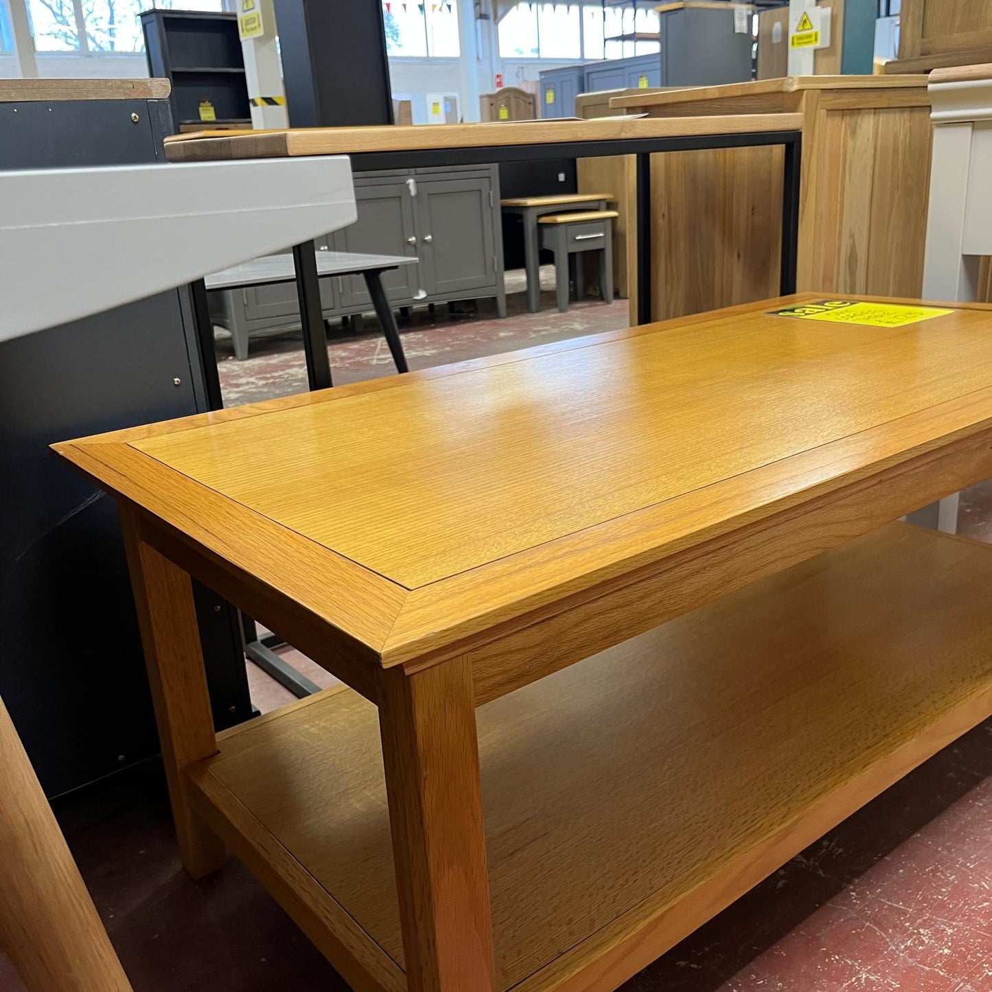 Oak Coffee Table Rectangular With Shelf Sheffield Discount Furniture