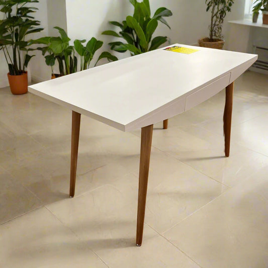 White Slim Desk White With 1 Drawer Sheffield Discount Furniture