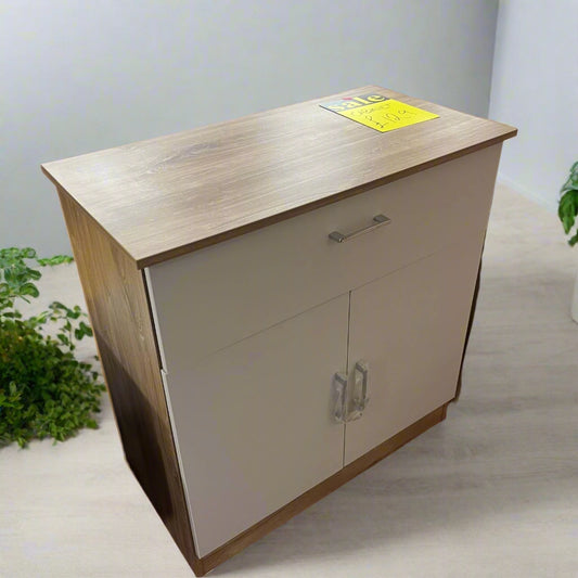 Small Sideboard With 1 Drawer And 2 Doors Cream And Wood Top Sheffield Discount Furniture