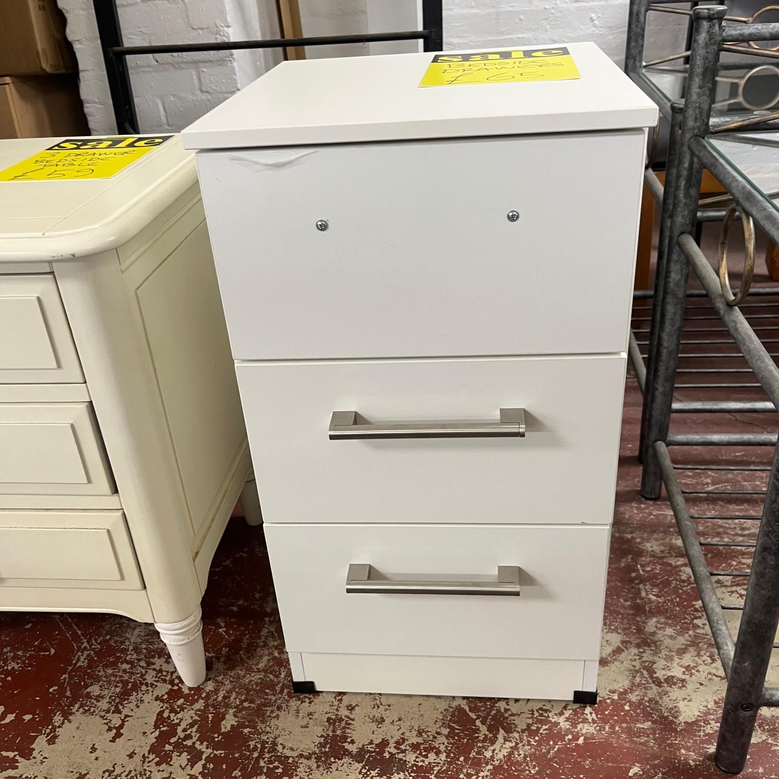 Slim Bedside Cabinet 3 Drawer Sheffield Discount Furniture