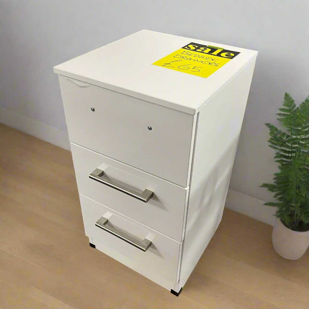 Slim Bedside Cabinet 3 Drawer Sheffield Discount Furniture