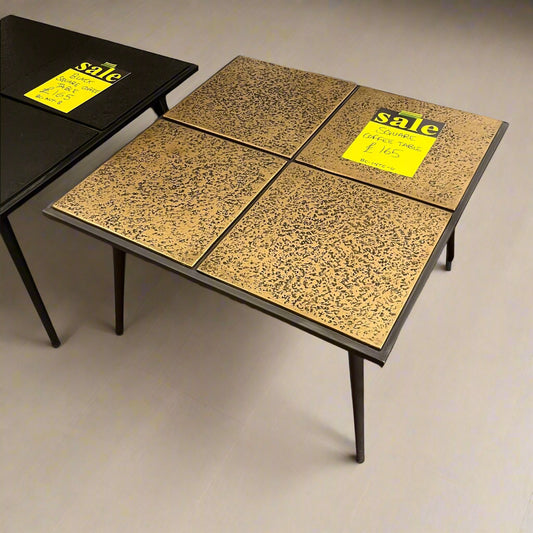 Square Coffee Table With Gold Black Effect Sheffield Discount Furniture