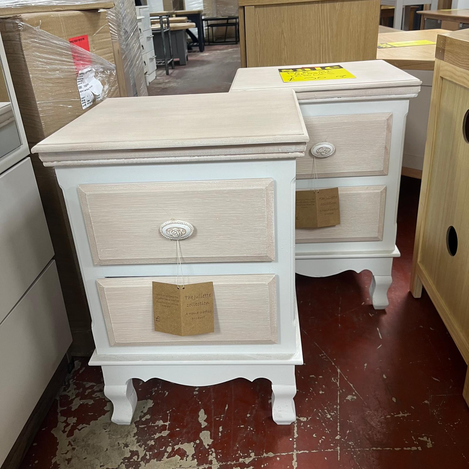 Pair Of Bedside Tables 2 Drawer Sheffield Discount Furniture