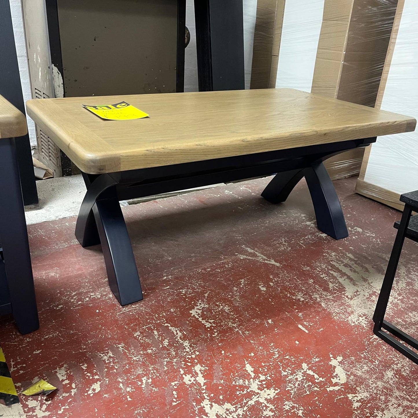 Hop Rectangular Coffee Table With Curved Feet Oak Top Sheffield Discount Furniture