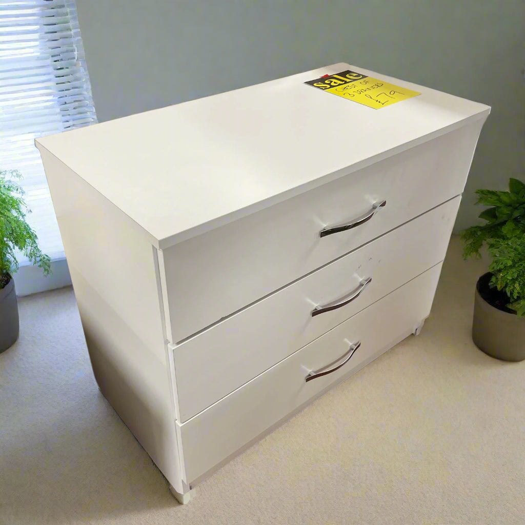 Chest Of 3 Drawers White Sheffield Discount Furniture