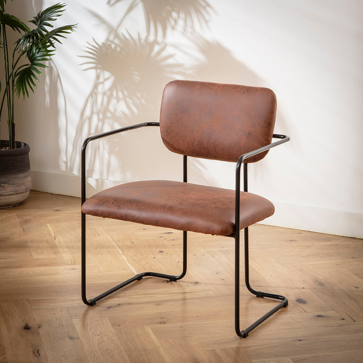Sasha Faux Leather Carver Dining Chair Antique Brown dining chair Such Comfort