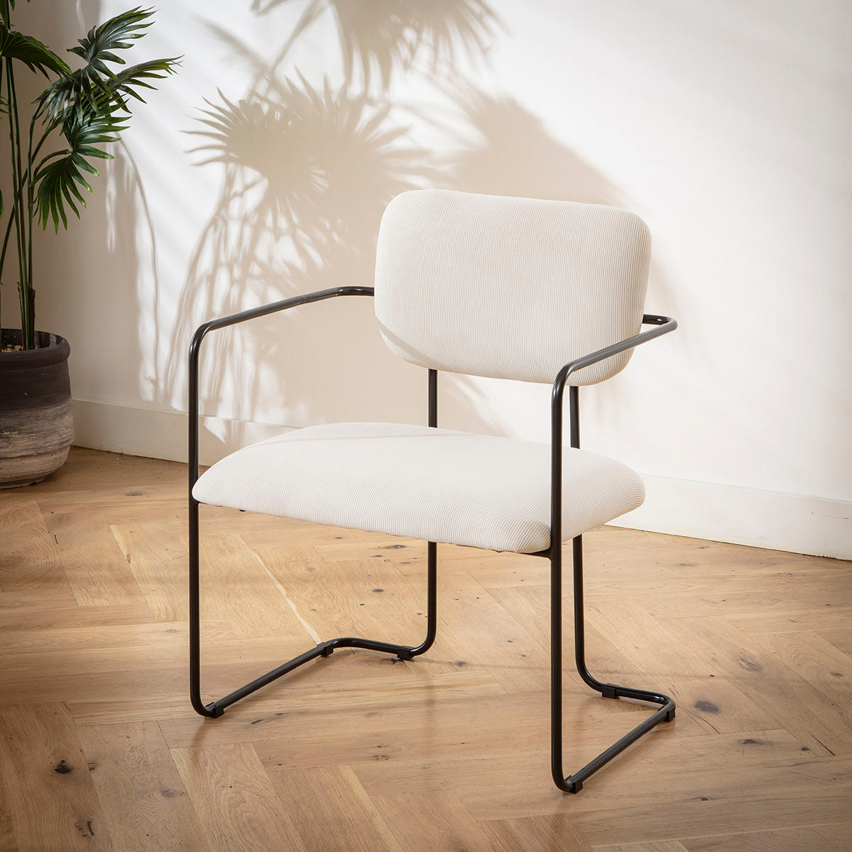 Sasha Cord Fabric Carver Dining Chair Cream dining chair Such Comfort