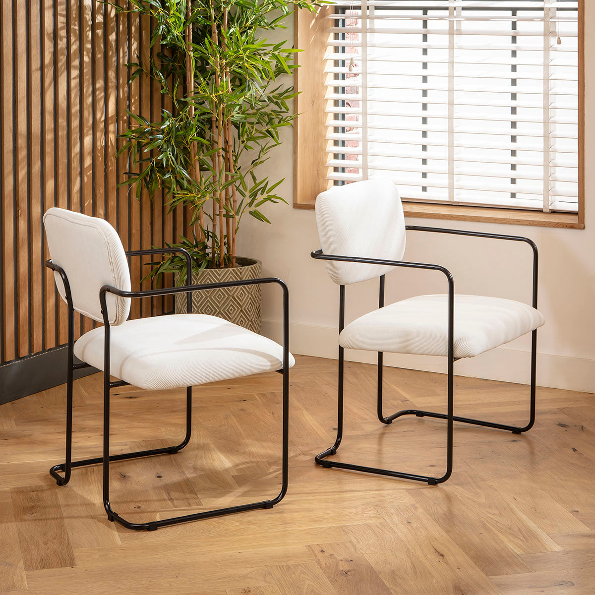 Sasha Cord Fabric Carver Dining Chair Cream dining chair Such Comfort