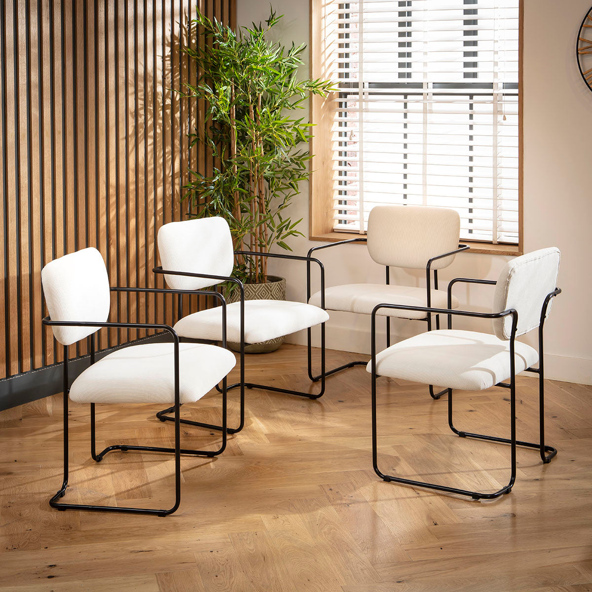 Sasha Cord Fabric Carver Dining Chair Cream dining chair Such Comfort