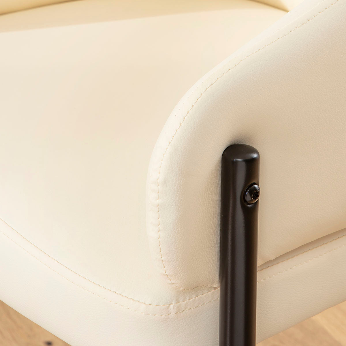 Loki Faux Leather Carver Dining Chair Cream dining chair Such Comfort