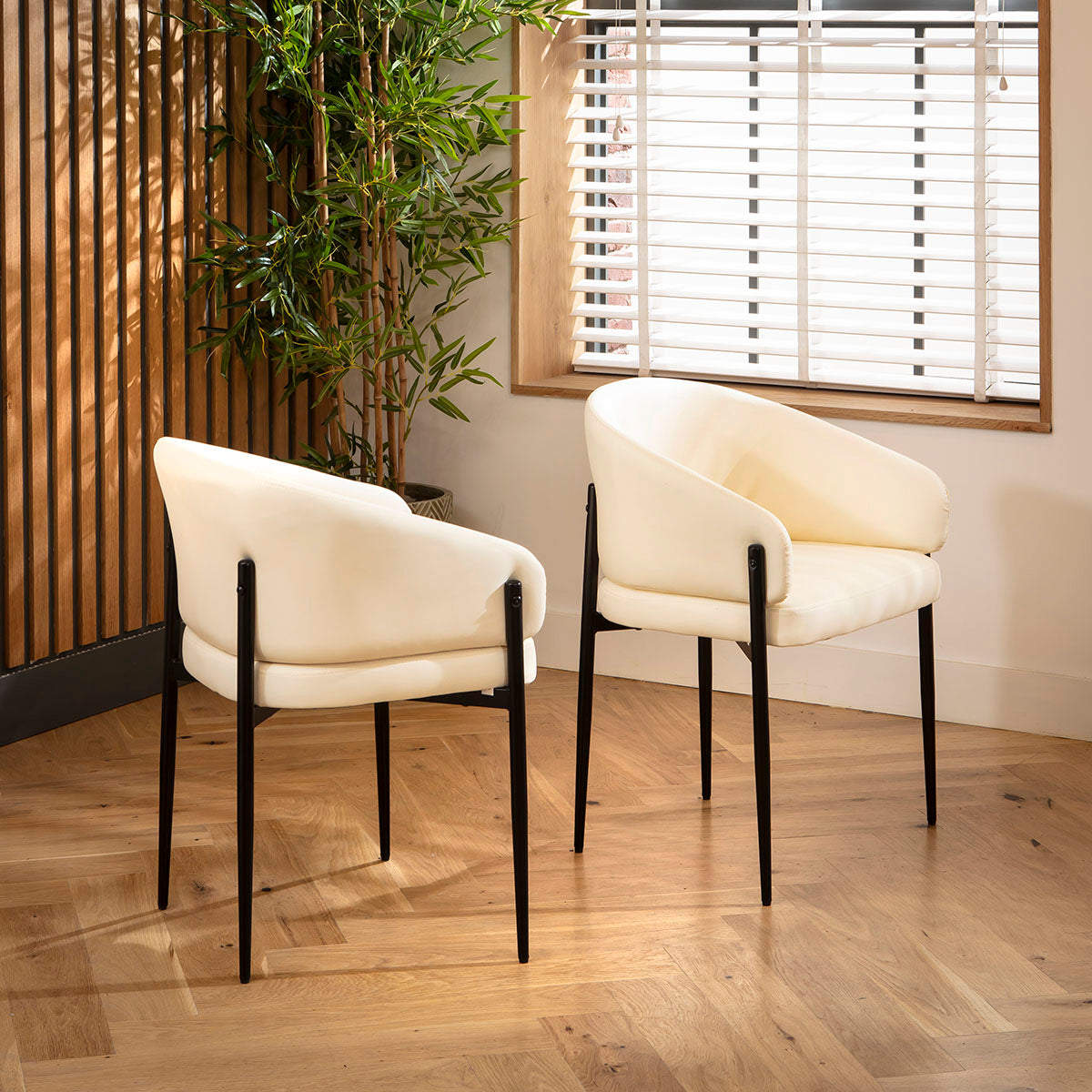 Loki Faux Leather Carver Dining Chair Cream dining chair Such Comfort
