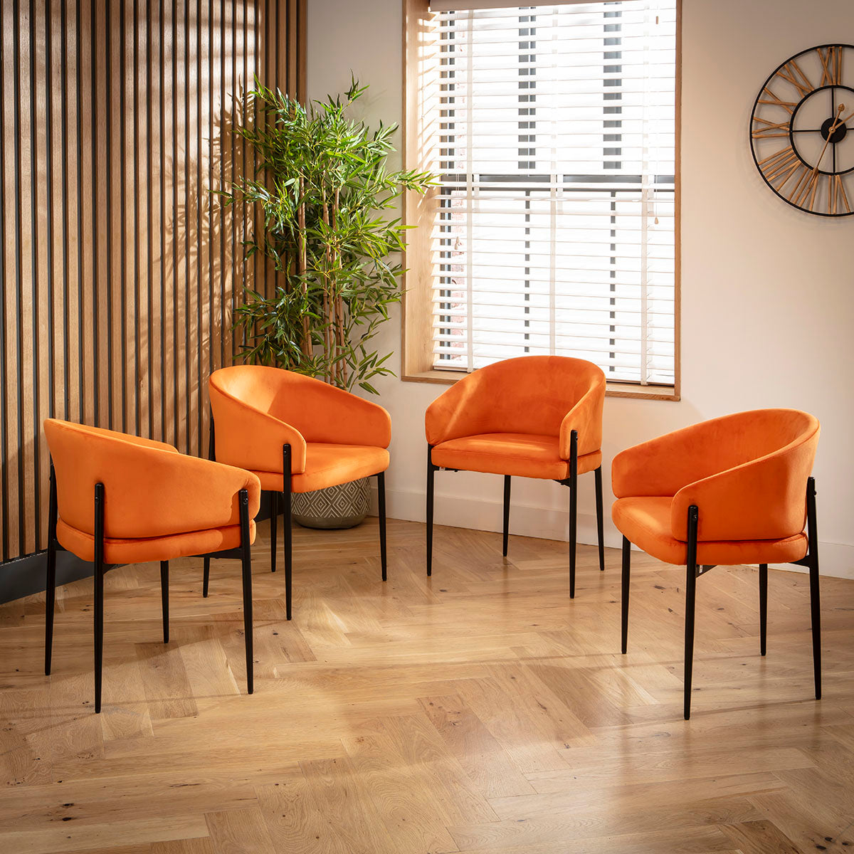 Carter Ceramic Extending Dining Set - 6 Seater - Orange dining set Such Comfort