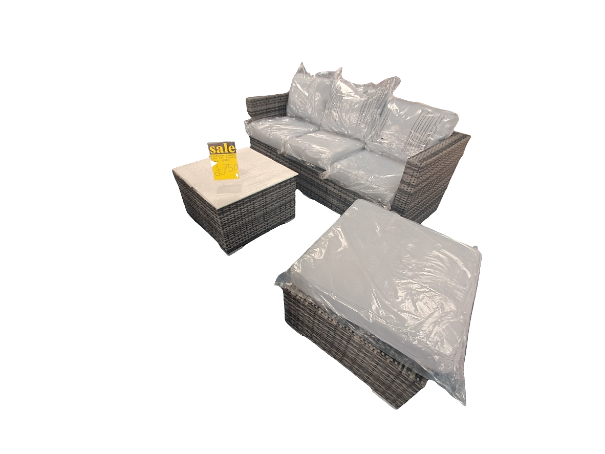 Georgina grey corner set - 5 seater + coffee + footstool