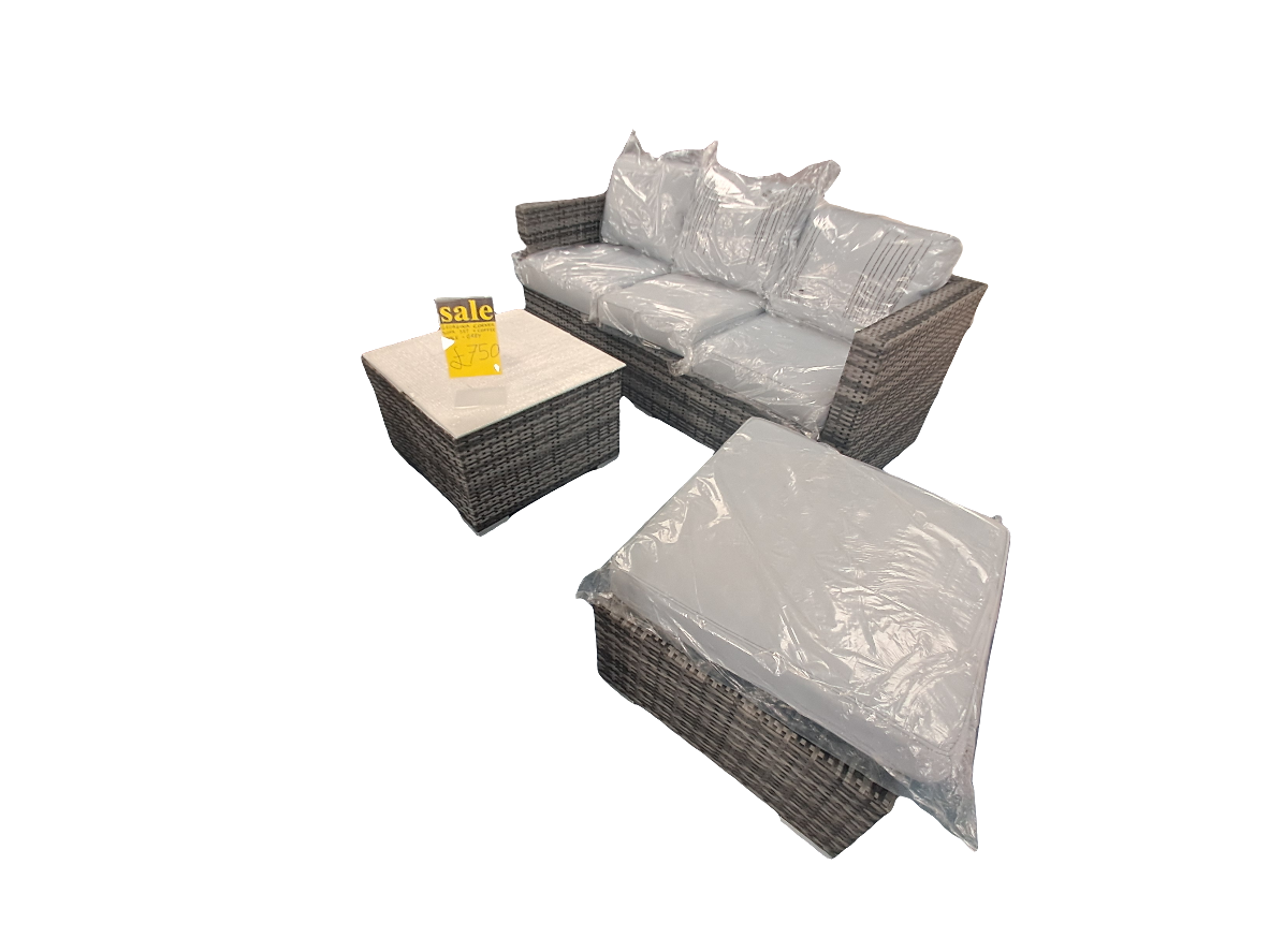Georgina grey corner set - 5 seater + coffee + footstool