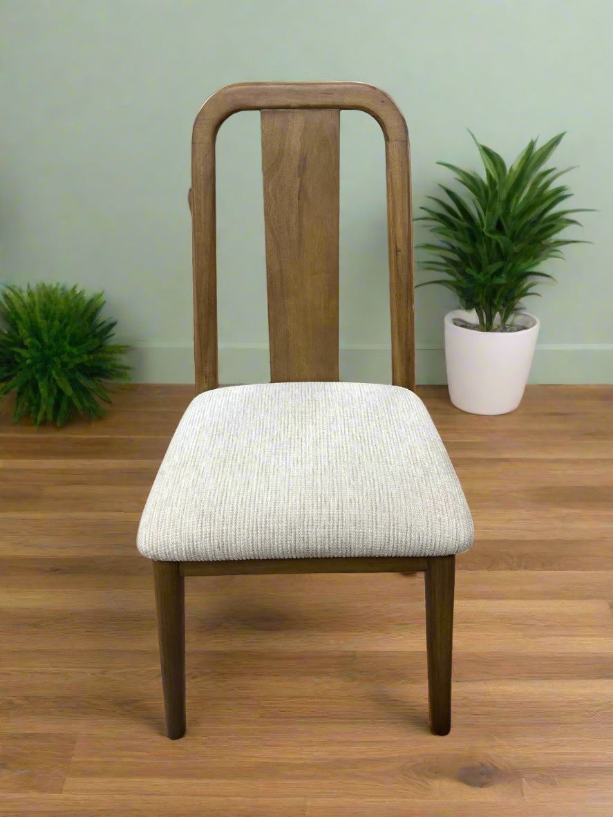 Vita Wood Dining Chair With Cream Fabric Seat Pad Sheffield Discount Furniture