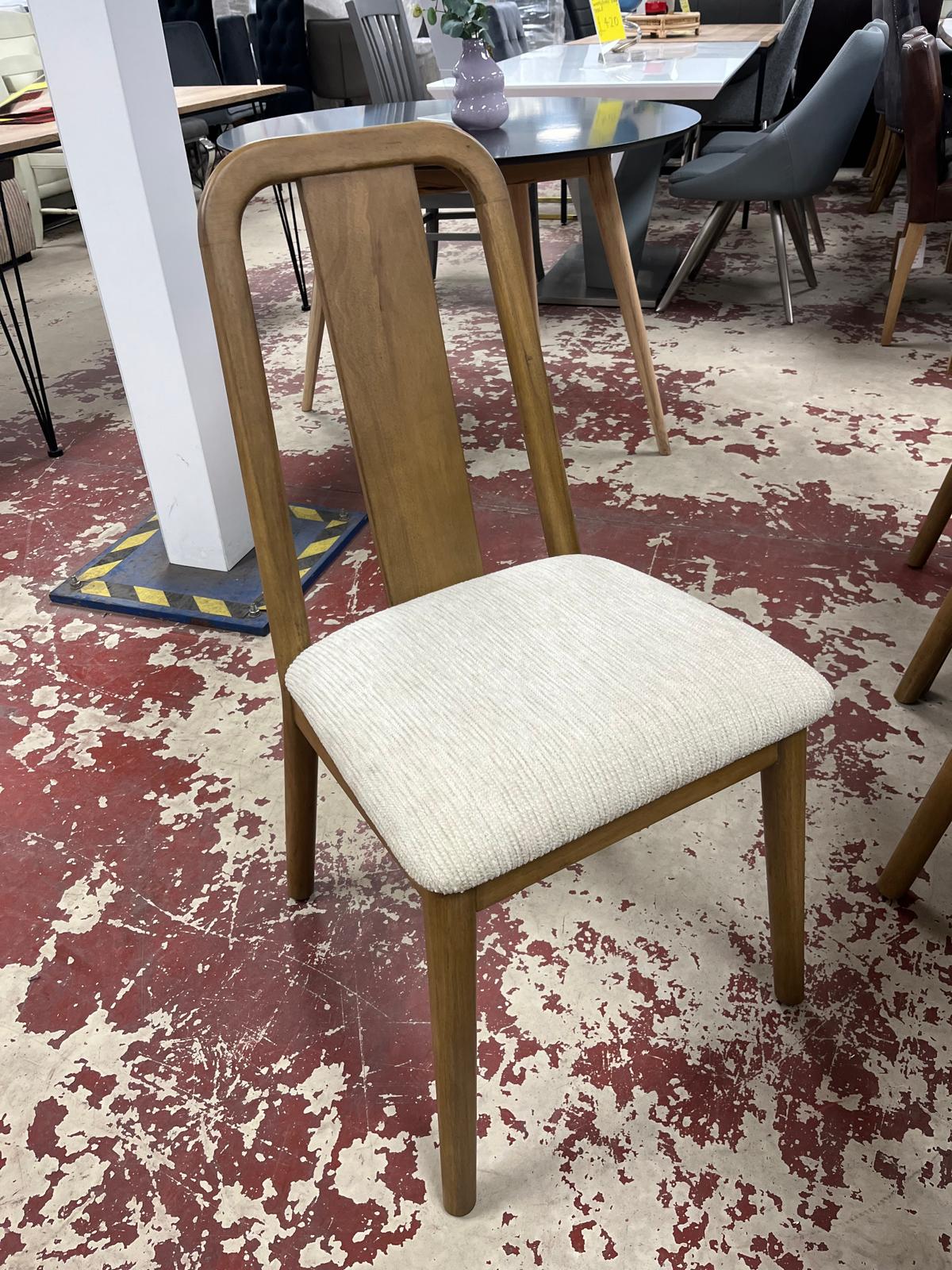 Vita Wood Dining Chair With Cream Fabric Seat Pad Sheffield Discount Furniture