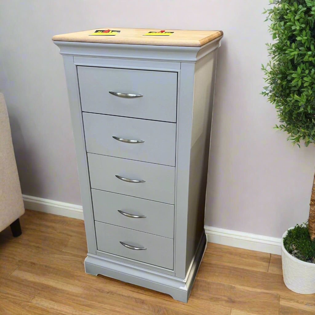 Cobble Tall Boy Chest Of 5 Drawers Sheffield Discount Furniture
