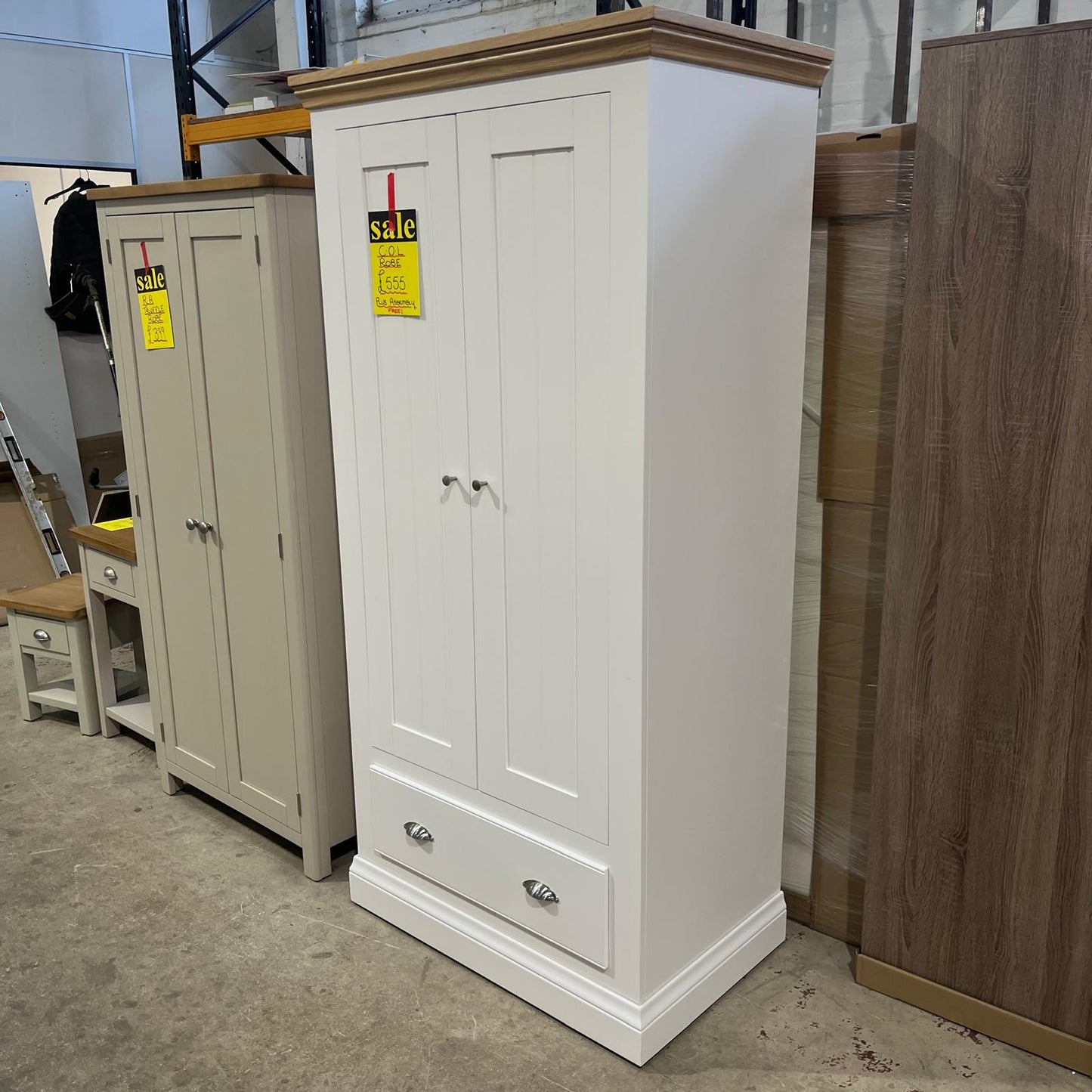 White Wardrobe 2 Door 1 Drawer Sheffield Discount Furniture