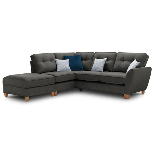 Inca Corner Sofa Right Hand Charcoal Sheffield Discount Furniture
