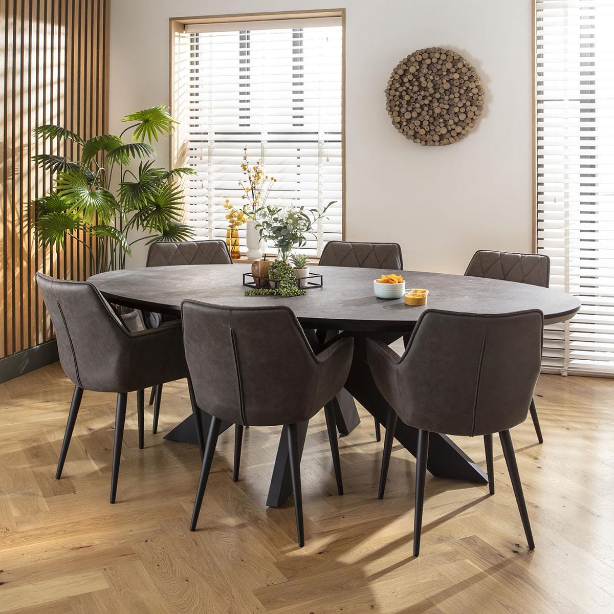 2 Mia Carver Dining Chairs with Arms Dark Grey Sheffield Discount Furniture