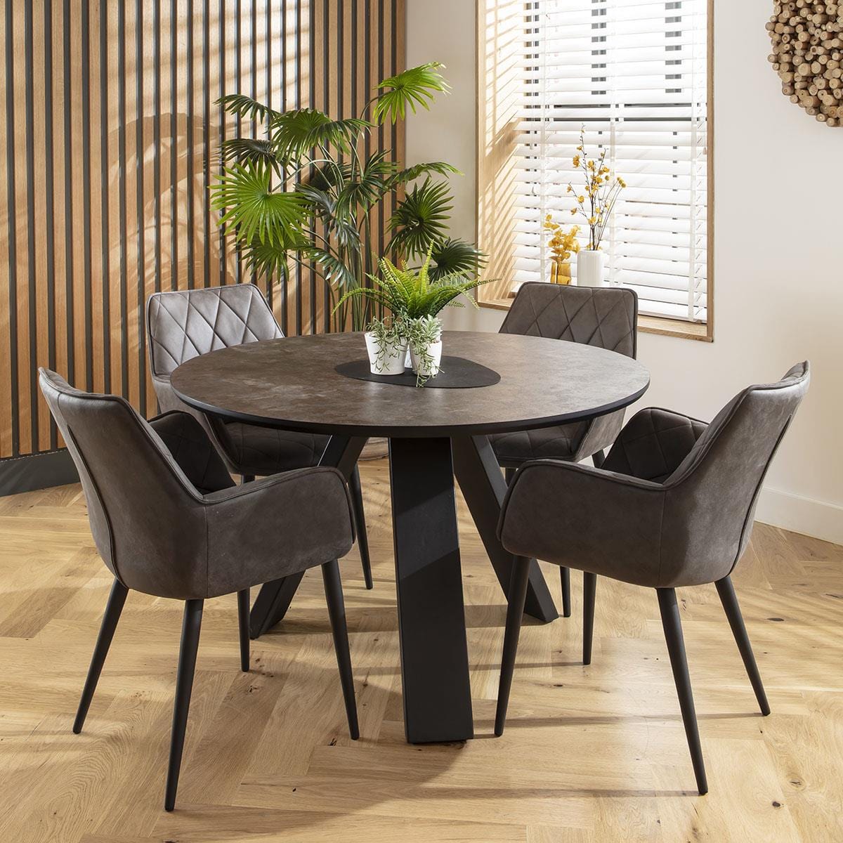 2 Mia Carver Dining Chairs with Arms Dark Grey Sheffield Discount Furniture