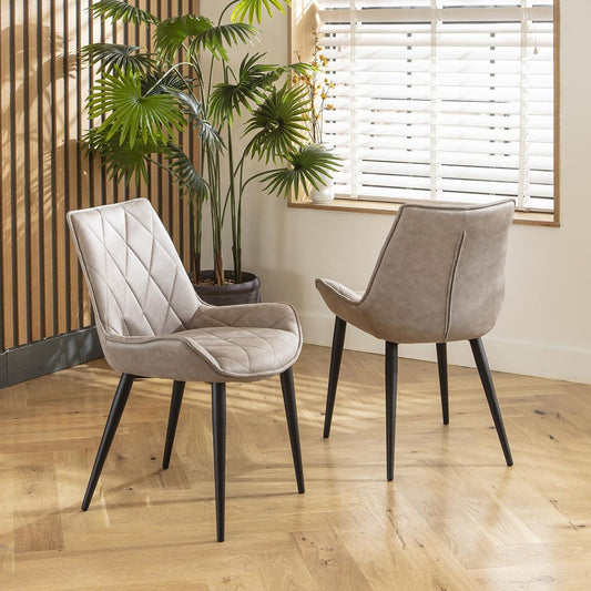 2 Mollie Fabric Dining Chairs Light Grey Sheffield Discount Furniture