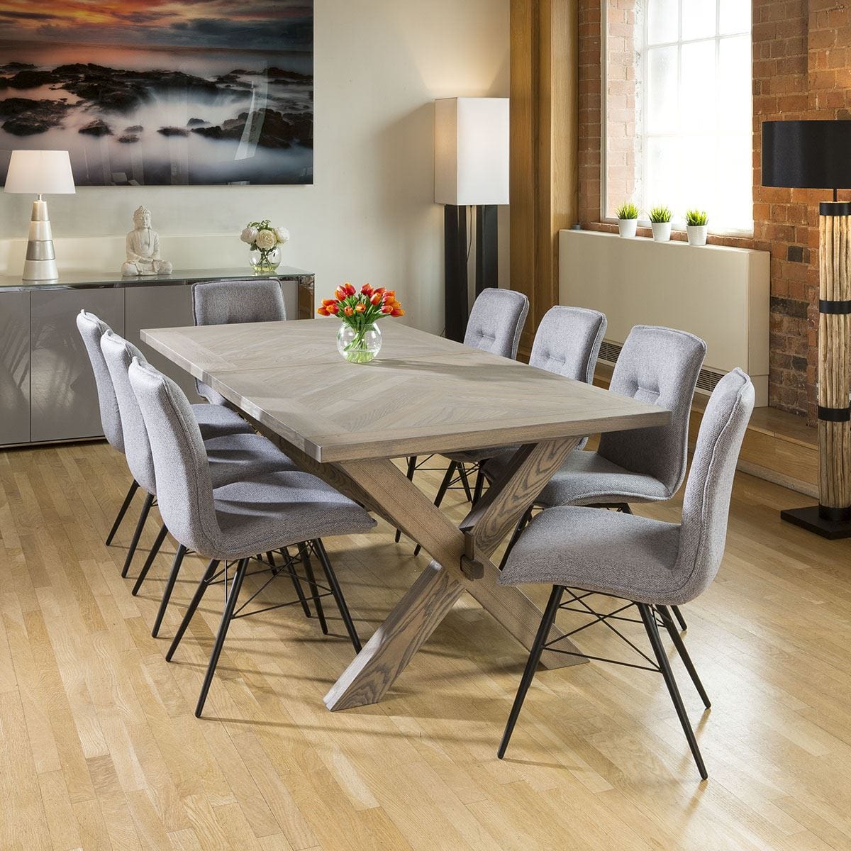 2 Sally Modern Fabric Dining Chairs Grey Dining Room / Dining Chairs Sheffield Discount Furniture