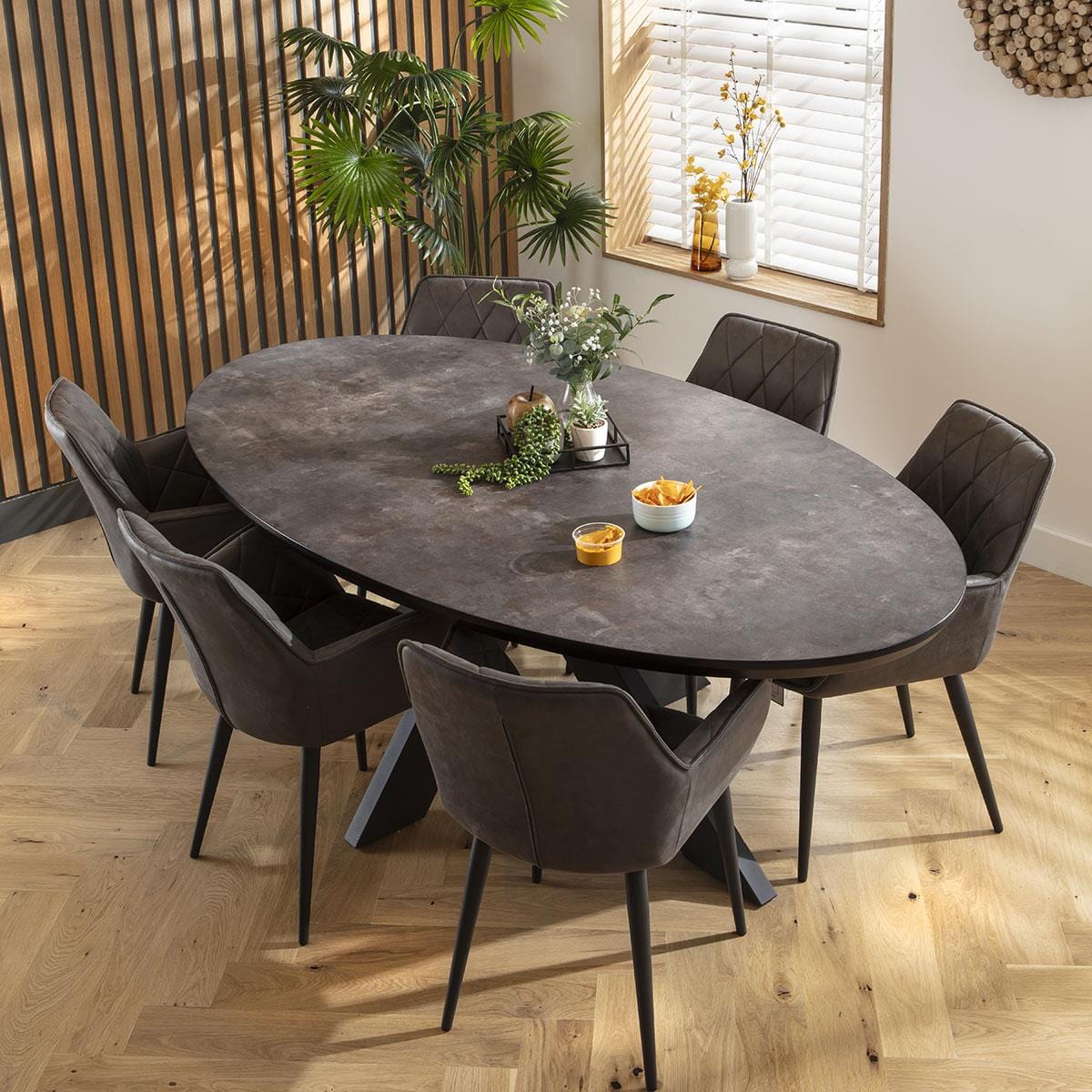 4 Mia Carver Dining Chairs with Arms Dark Grey Sheffield Discount Furniture