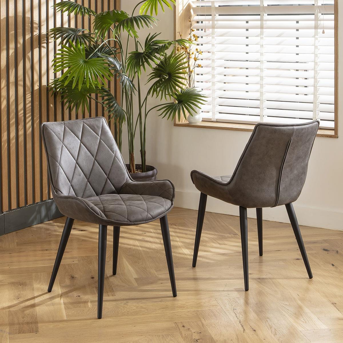 4 Mollie Fabric Dining Chairs Dark Grey Sheffield Discount Furniture