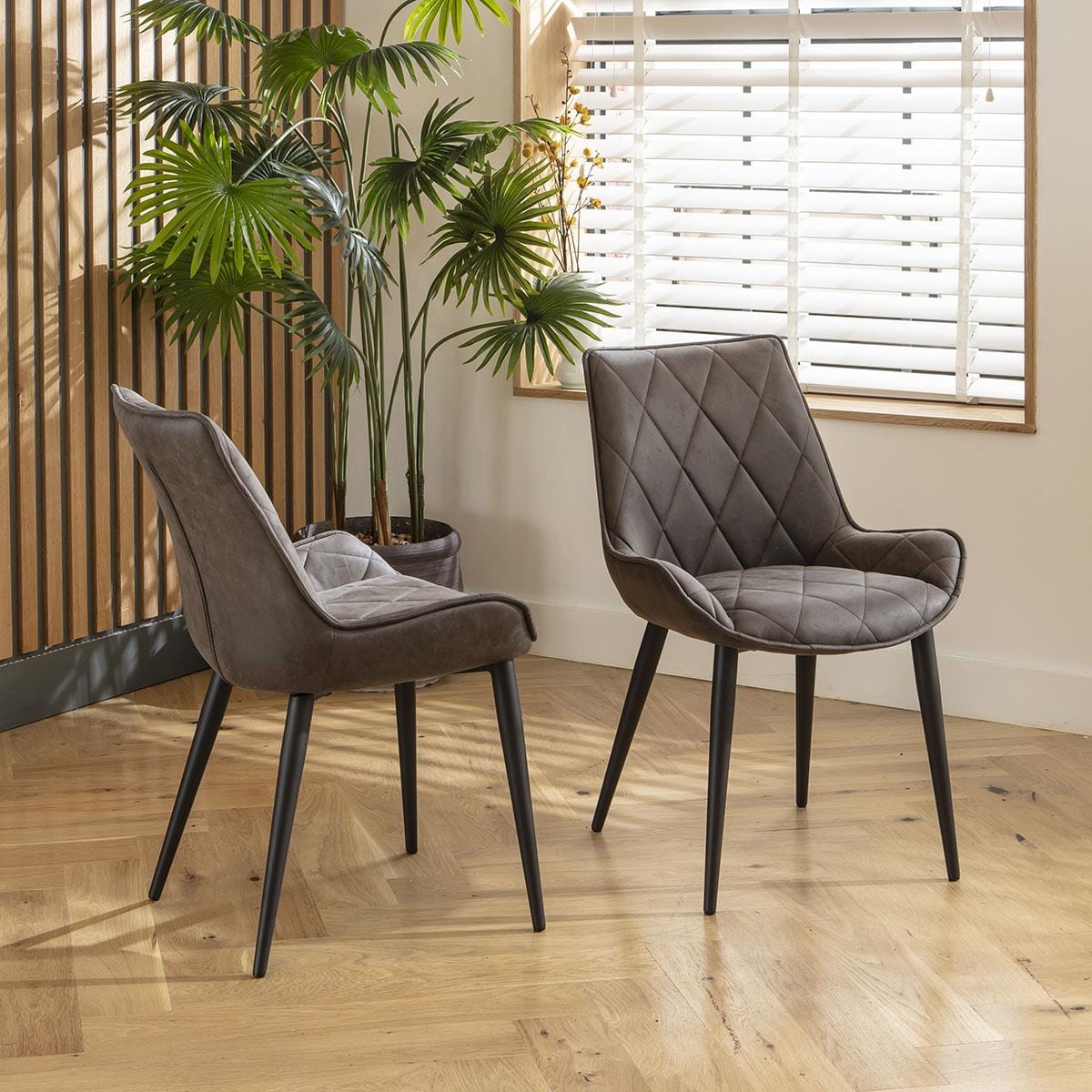4 Mollie Fabric Dining Chairs Dark Grey Sheffield Discount Furniture