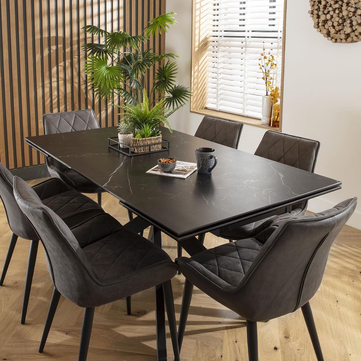 4 Mollie Fabric Dining Chairs Dark Grey Sheffield Discount Furniture