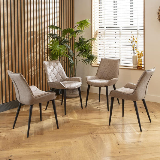 4 Mollie Fabric Dining Chairs Light Grey Sheffield Discount Furniture