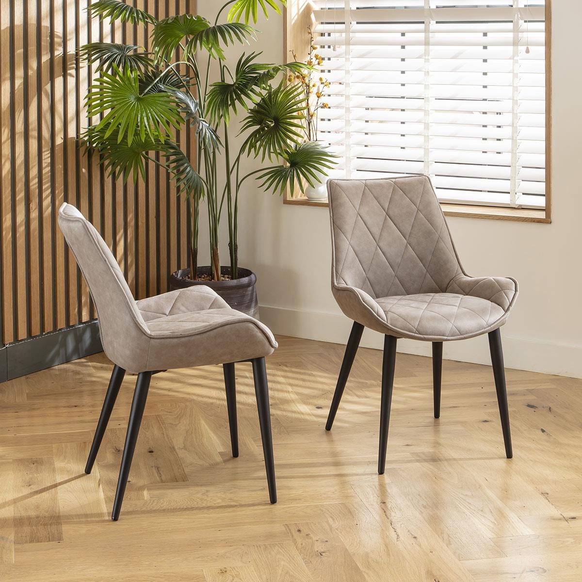 4 Mollie Fabric Dining Chairs Light Grey Sheffield Discount Furniture
