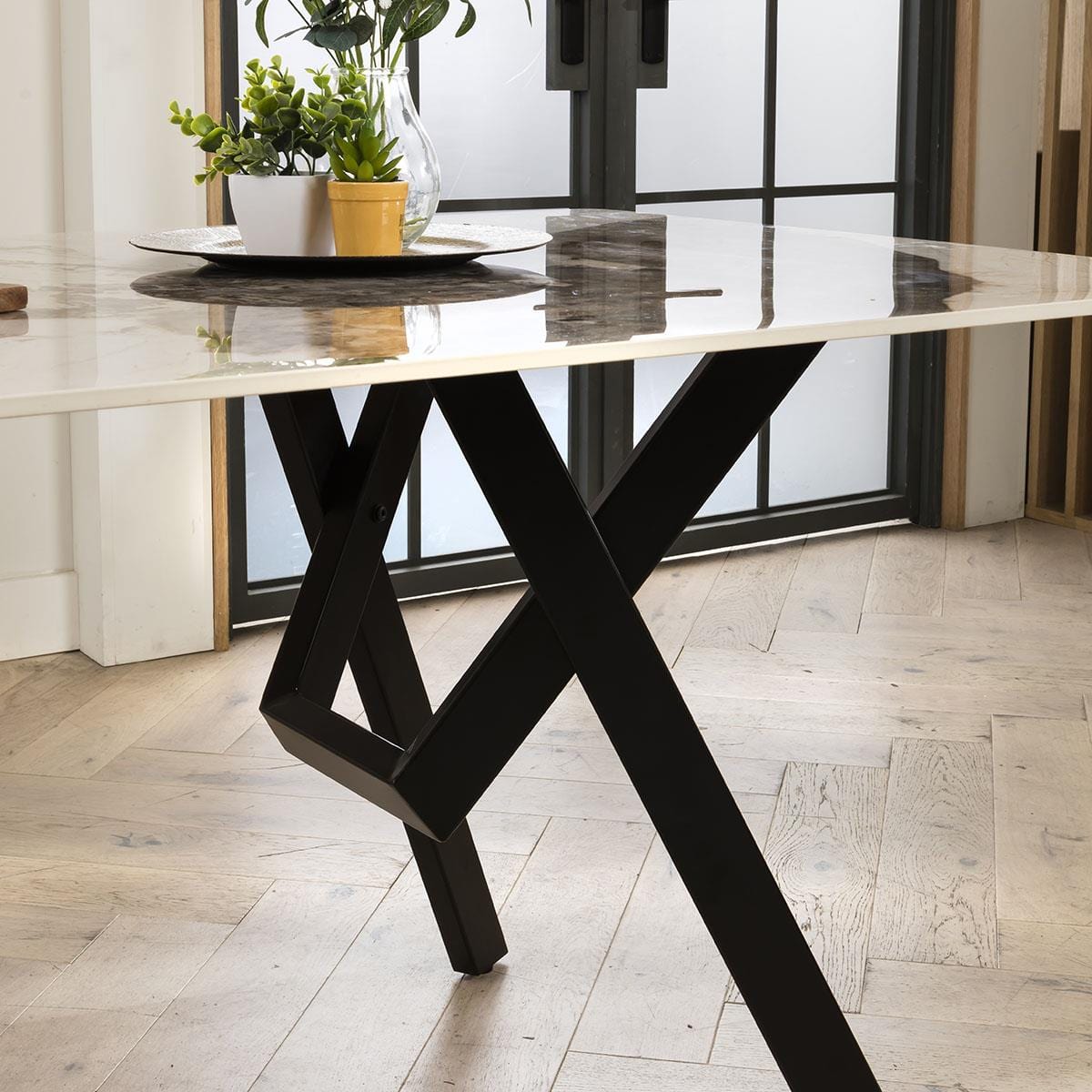 Aldgate 6 Seater Ceramic Dining Table Black White Sheffield Discount Furniture