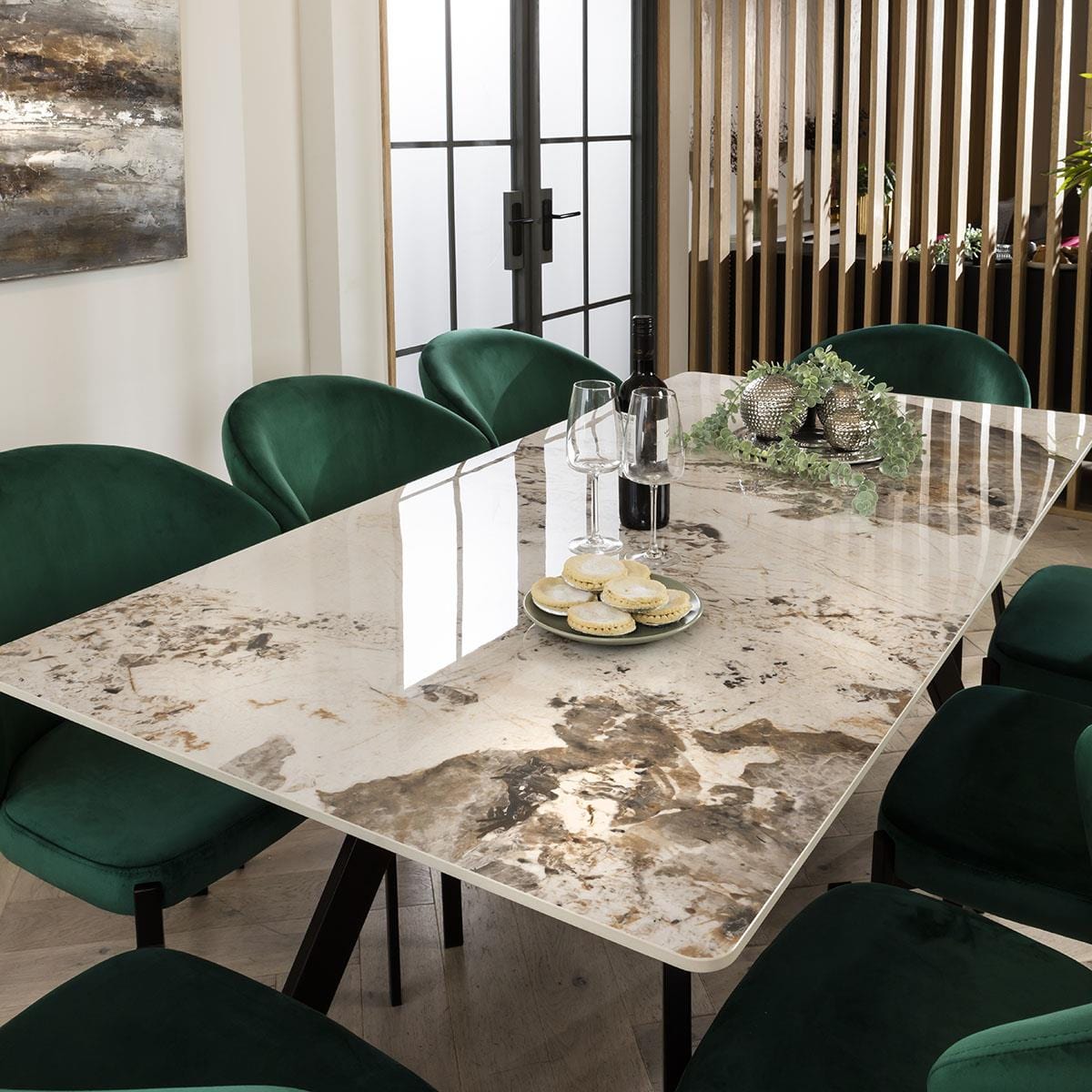 Aldgate 6 Seater Ceramic Dining Table Black White Sheffield Discount Furniture