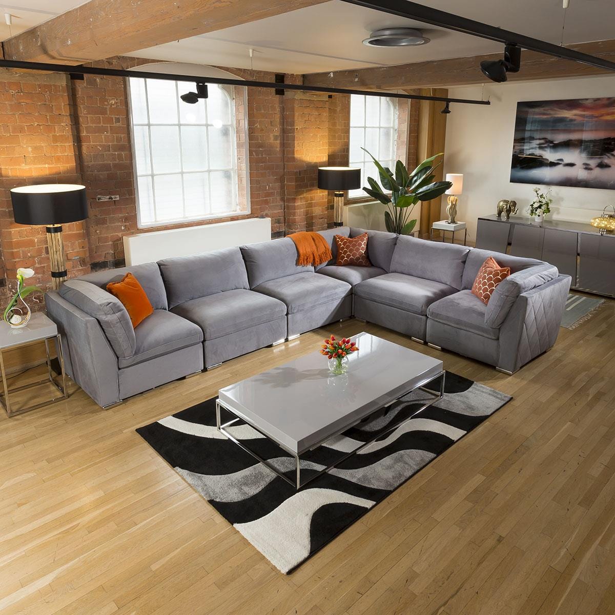 Inviting Charlotte Corner Sofa Medium Grey 6 Seater L Shape Settee 15L Living Room / Sofas / In Stock Sofas Sheffield Discount Furniture