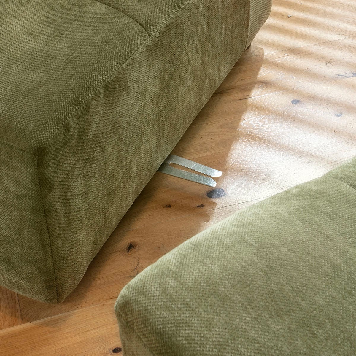 Jasmin Armless Middle Modular Sofa Section Olive Green 75x88cm