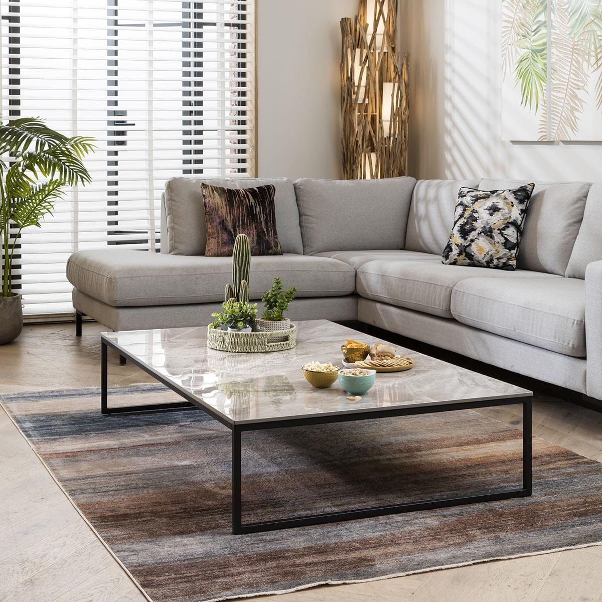 Lena Modern Ceramic Coffee Table Grey Sheffield Discount Furniture