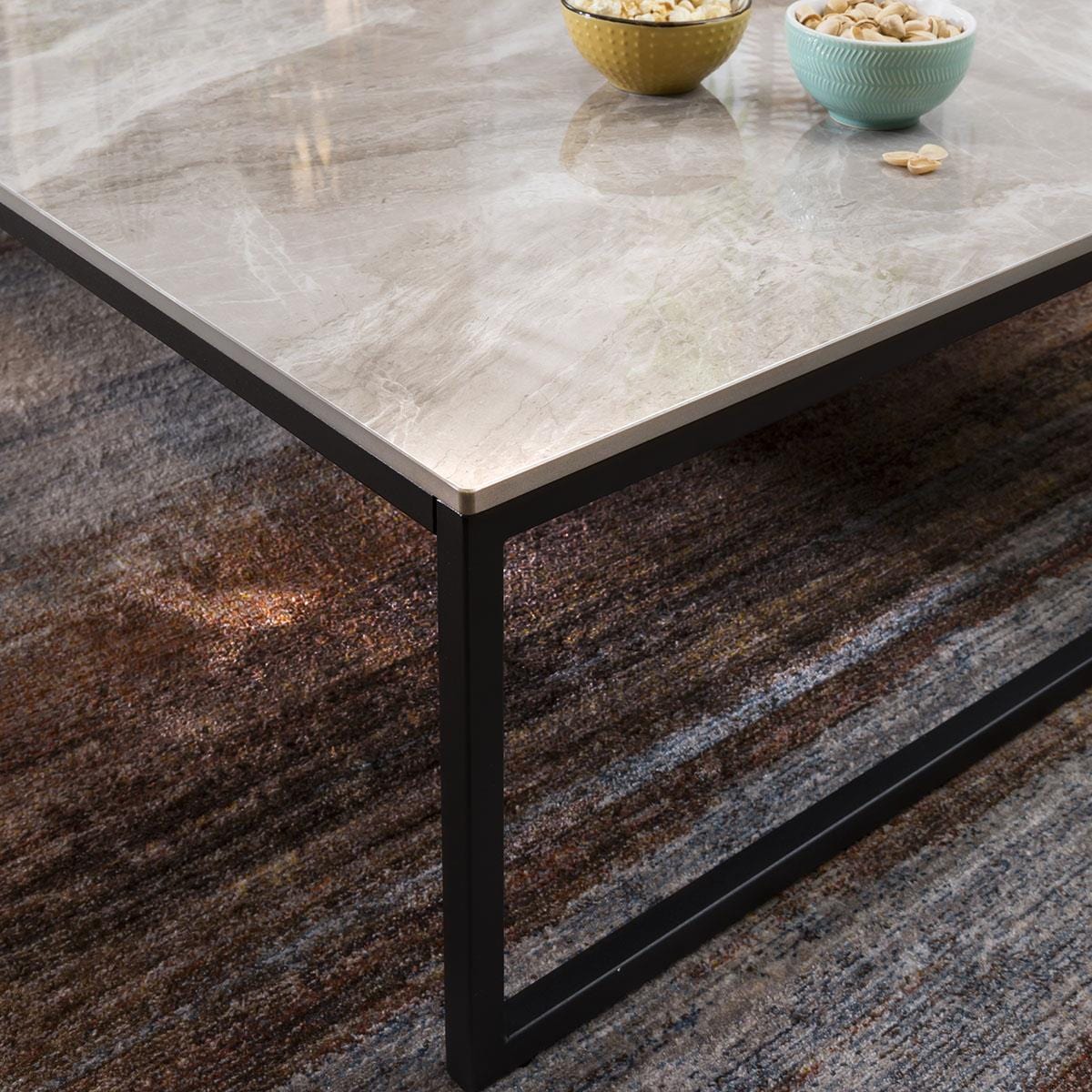 Lena Modern Ceramic Coffee Table Grey Sheffield Discount Furniture