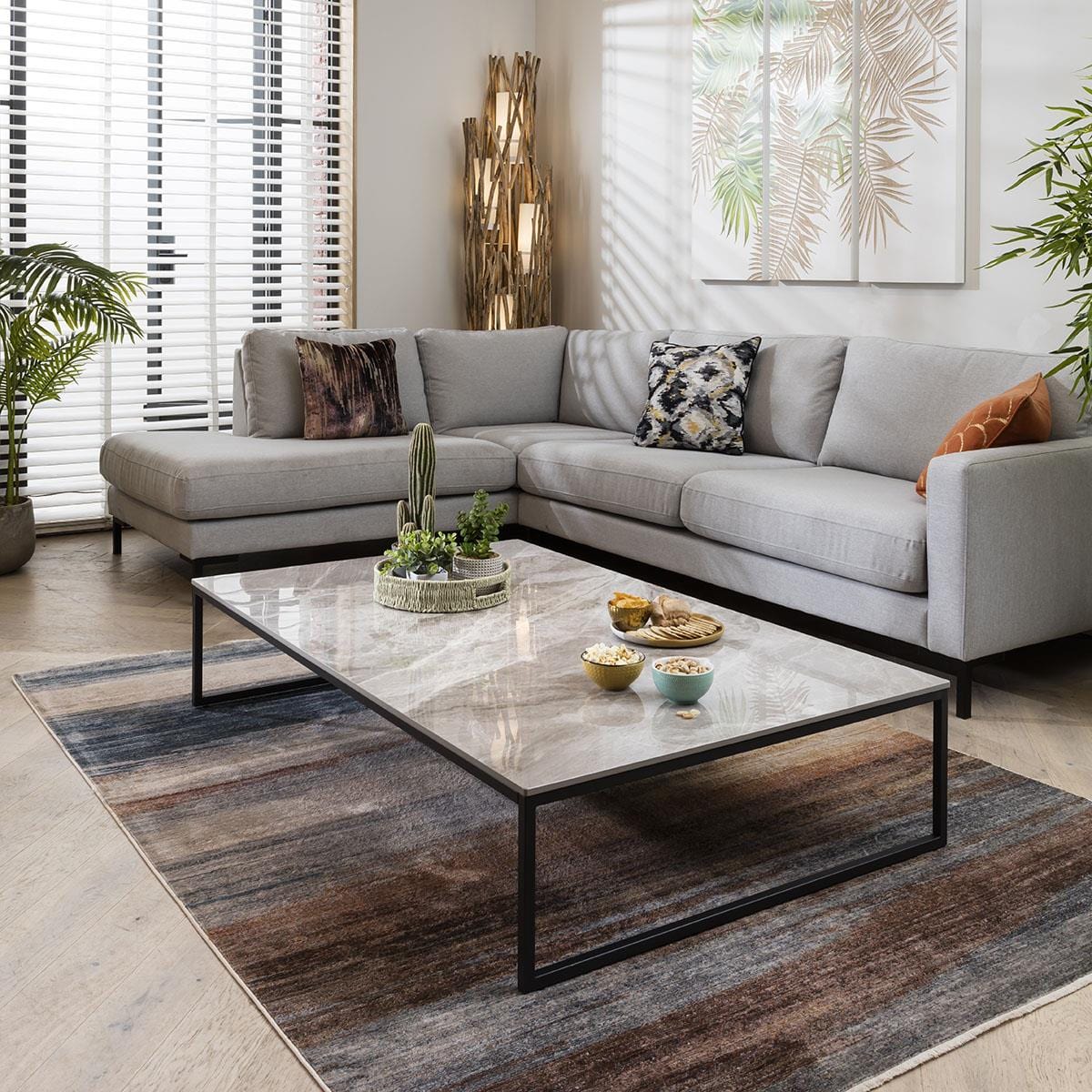 Lena Modern Ceramic Coffee Table Grey Sheffield Discount Furniture