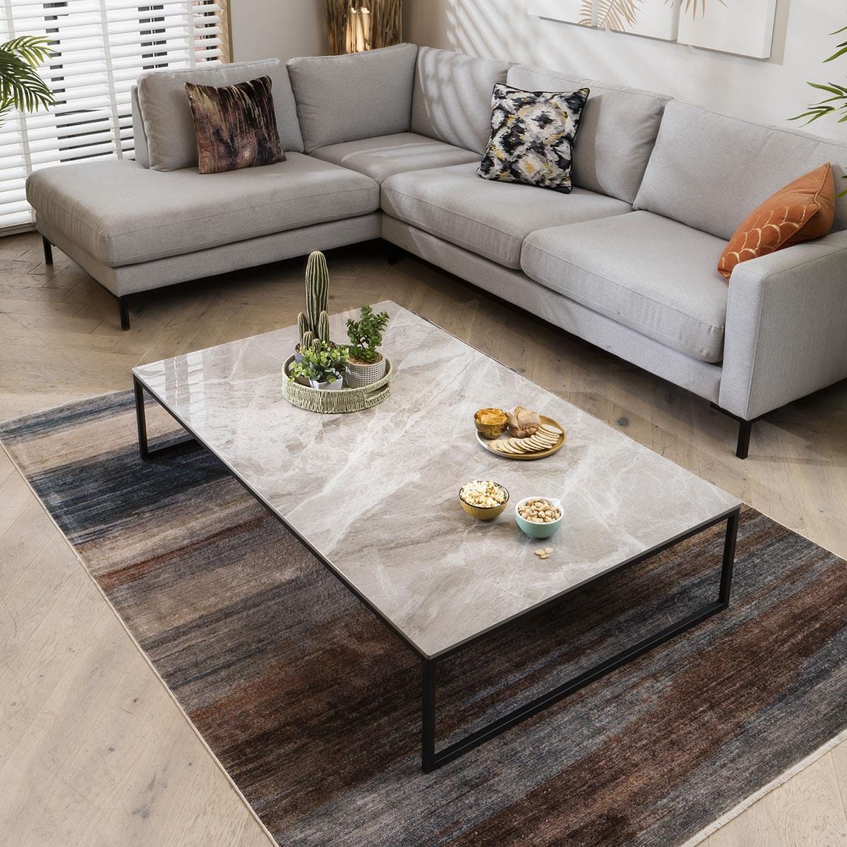 Lena Modern Ceramic Coffee Table Grey Sheffield Discount Furniture