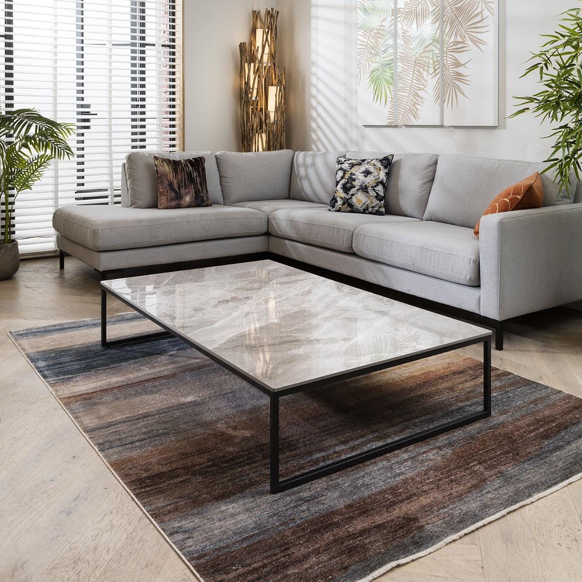 Lena Modern Ceramic Coffee Table Grey Sheffield Discount Furniture