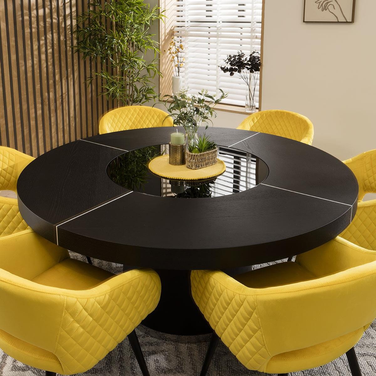 Lucy Velvet Carver Dining Chair with Arms Yellow