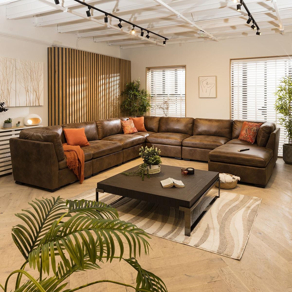 Charlotte 8 Seater Corner Sofa Brown 380x380cm 17 Sheffield Discount Furniture